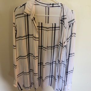 Tunic length old navy plaid blouse